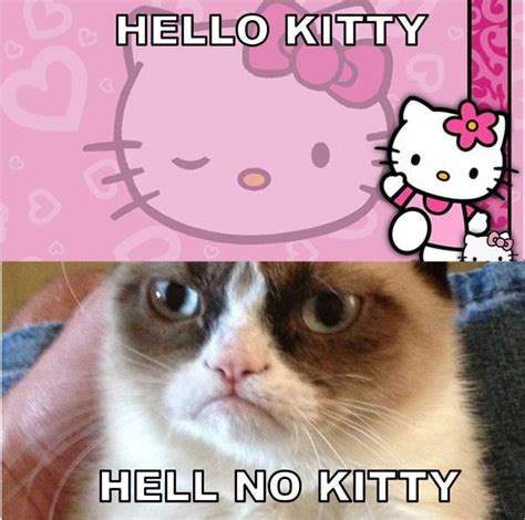 Hello Kitty vs Grumpy Cat | Grumpy cat humor, Hello kitty funny, Grumpy cat