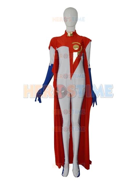 New Custom White & Red Fullbody Spandex Female Superhero Costume ...