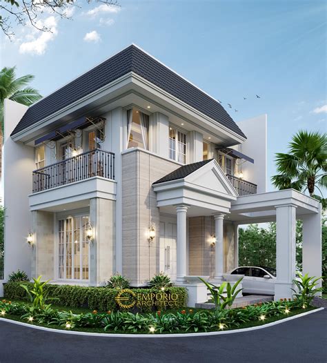 Desain Tampak Depan 1 Rumah Hook Classic 2 Lantai Bapak Oscar di Tangerang, Banten - # ...