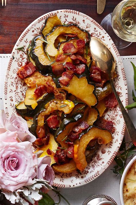 Roasted Acorn Squash with Maple-Bacon Drizzlecountryliving | Thanksgiving side dishes, Christmas ...