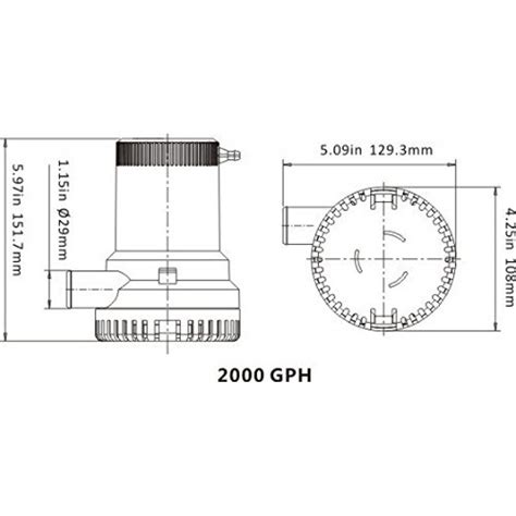 Seaflo 2000 GPH 12v Boat Marine Plumbing Electric Bilge Pumps