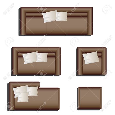 Furniture top view set 28 for interior ,vector illustration, brown sofa Stock Vector - | Sofa ...