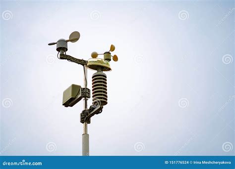 Weather Station Instruments Against Sky Background Stock Photo - Image of instrument ...