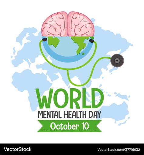 World mental health day banner or logo isolated Vector Image