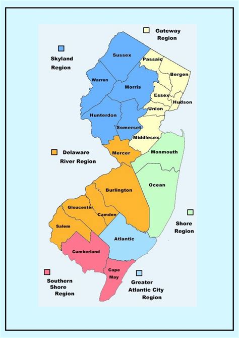 New Jersey County Map [Map of NJ Counties and Cities]