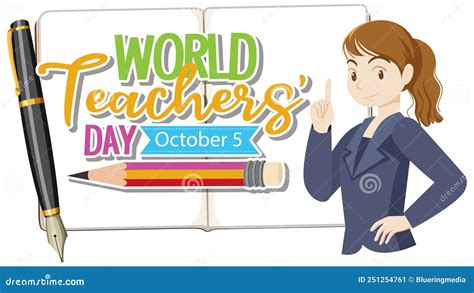 World Teacher`s Day Logo Banner Design Stock Vector - Illustration of banner, icon: 251254761