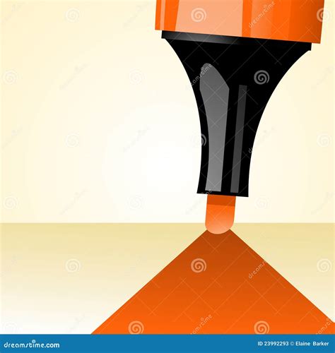 Orange highlighter pen stock vector. Illustration of colour - 23992293