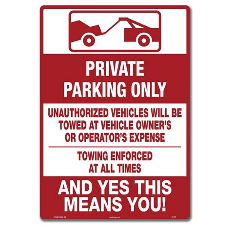 Reserved Parking Sign, Tenants Parking Only Sign, No Parking, 10x14 ...