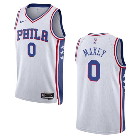 Tyrese Maxey White Association Edition 2022-23 Philadelphia 76ers Swingman Jersey – Www ...