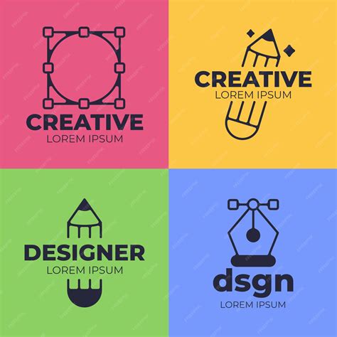 Premium Vector | Flat graphic designer logo collection