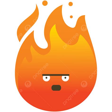 Fire Emoji Bored Expression Vector, Fire, Emoticon, Bored PNG and Vector with Transparent ...