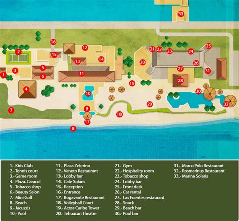 Resort Map | Royal Solaris Cancun | Cancun, Mexico