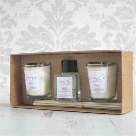 aromatherapy reed diffuser and candles gift set by lovely soap company ...