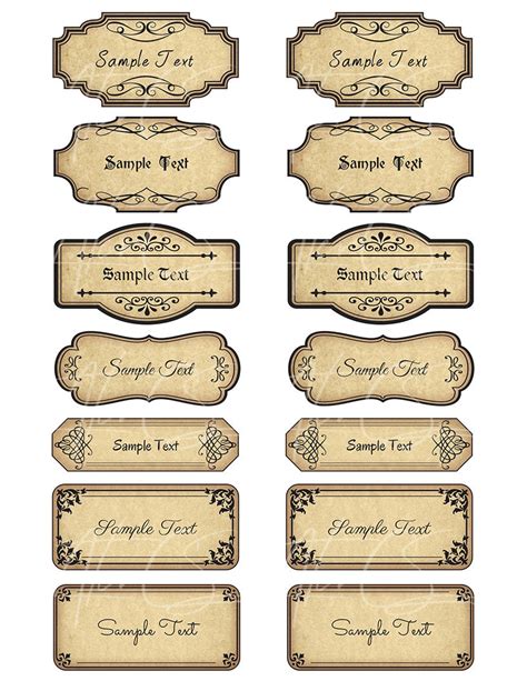 15 Printable Blank Vintage Apothecary Labels Set Editable - Etsy