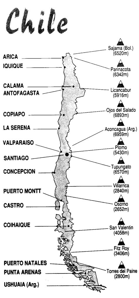 Chile Volcano Map