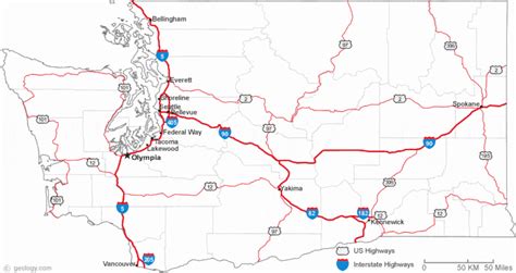 Detailed Road Map Of Washington State - Printable Map