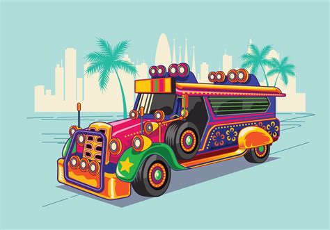 Philippine Jeep vector Illustration or Jeepney 135052 Vector Art at Vecteezy