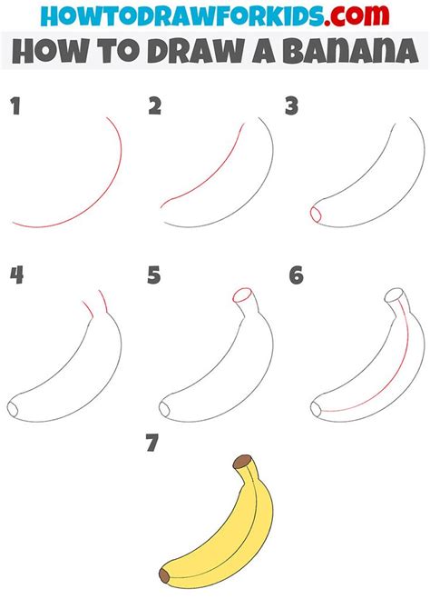 How to Draw a Banana - Easy Drawing Tutorial For Kids in 2022 | Drawing tutorials for kids ...