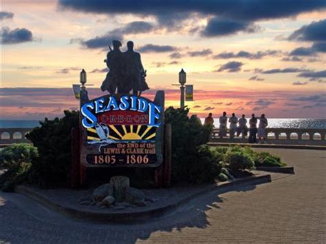 End of the Trail, Lewis and Clark Commemorative Statue in Seaside, Oregon on the Lewis and Clark ...