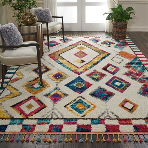 Nourison Moroccan Casbah Colorful Tribal Ivory/Multicolor Area Rug - Walmart.com - Walmart.com