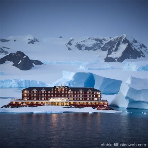 Antarctica's Grand Hotel Landscape | Stable Diffusion Online