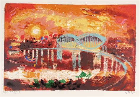 John Piper, Saltash Bridge (Royal Albert Bridge, Saltash, Cornwall),1983, screenprint, ed. 75 ...