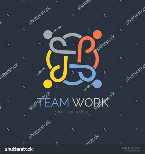 Team Work Connection People Logo Design Stock Vector (Royalty Free ...