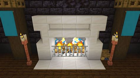 Wood fireplace + quartz mantle by JEFFERSCRAFT1 | Minecraft Build Tutorial