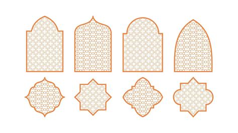 Eight colorful islamic shapes on white background for ramadan concept. 20120685 Vector Art at ...