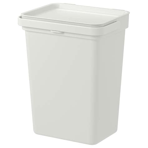 HÅLLBAR Bin with lid - light grey - IKEA