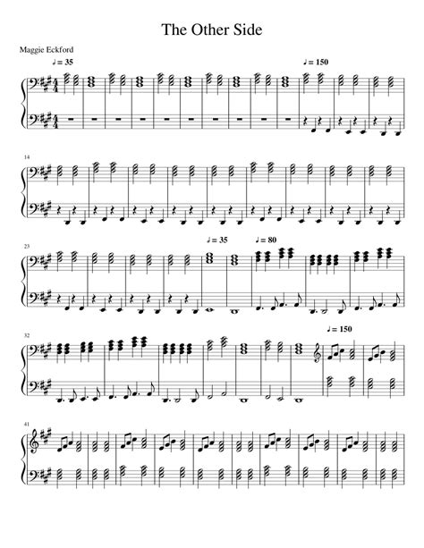 The Other Side Sheet music for Piano | Download free in PDF or MIDI | Musescore.com