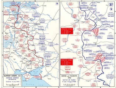 [Map] Map depicting front lines in Eastern Europe and the Battle of Kursk, 4 Jul-1 Aug 1943 ...