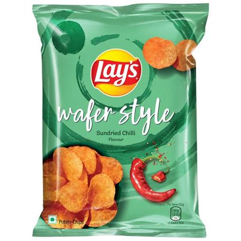 Buy Lays Wafer Style Potato Chips - Sundried Chilli Flavour, Crispy ...