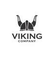 Viking helmet logo design Royalty Free Vector Image