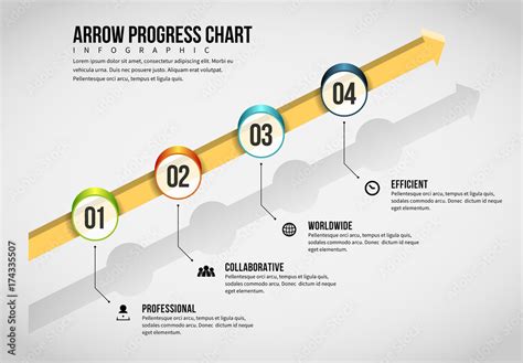 Arrow Progress Chart Infographic Stock Template | Adobe Stock