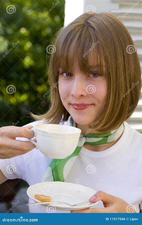 Girl Drinking Coffee Royalty Free Stock Image - Image: 11517546