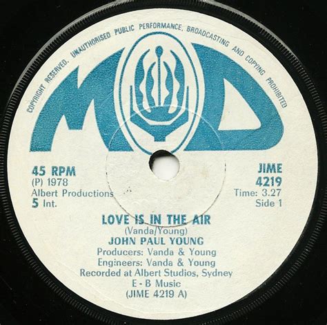 John Paul Young - Love Is In The Air (1977, Vinyl) | Discogs