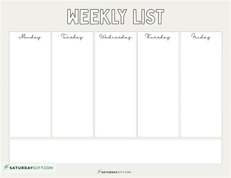 Printable Weekly Calendar