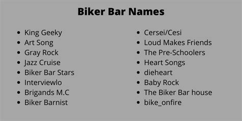 502 Catchy Biker Bar Names Ideas and Suggestions