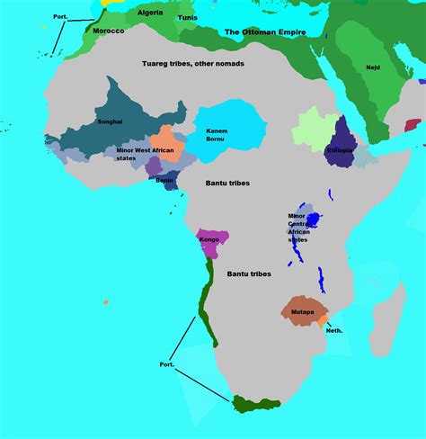 Map Of Africa In The 1700s - United States Map