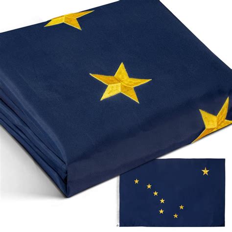 ANLEY 3 ft. x 5 ft. EverStrong Series Embroidered Alaska State Flag ...