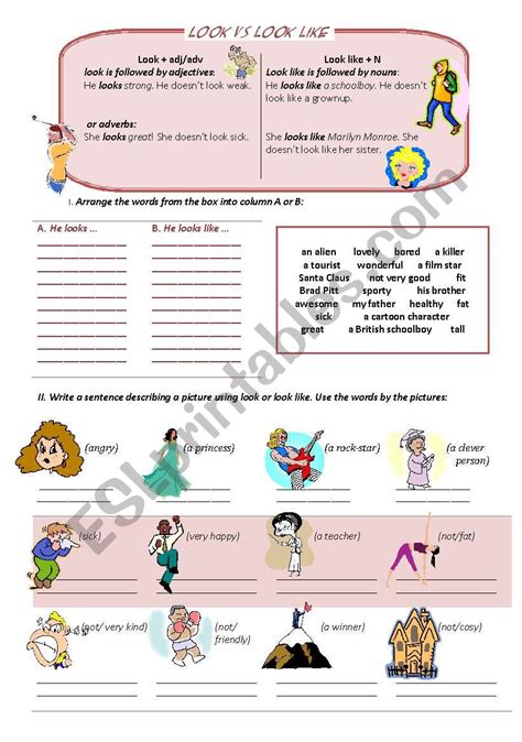 LOOK VS LOOK LIKE - ESL worksheet by Catherine Shutik