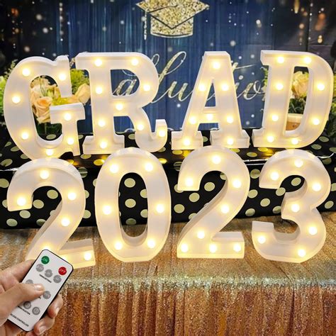 Buy Graduation Party Decorations 2023, 8 LED Marquee Light Up Letter “GRAD 2023” with Timer ...