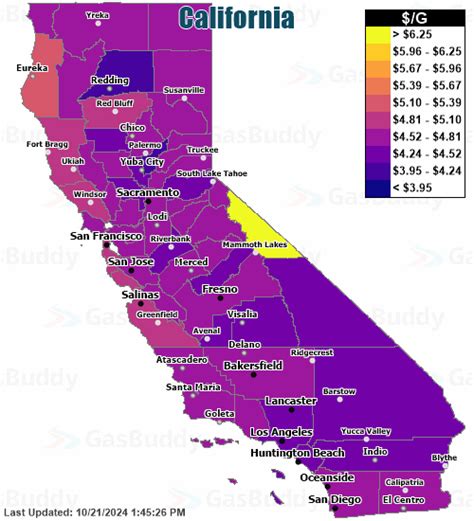 Gas Price Heat Map - California Gas Prices