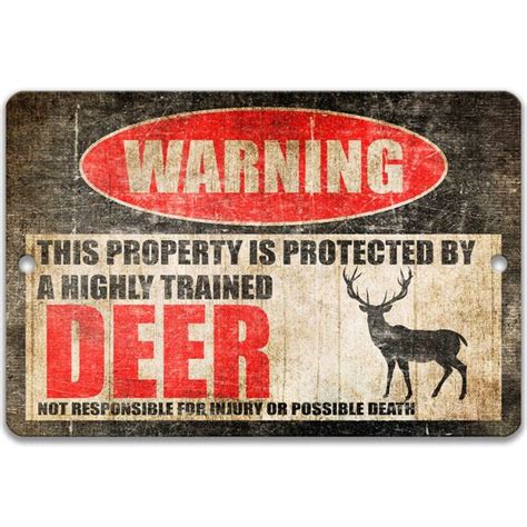 Deer Sign Cabin Sign Funny Deer Sign Deer Decor Deer Warning | Etsy