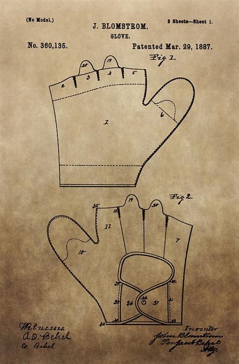 Vintage Baseball Glove Patent Digital Art by Dan Sproul