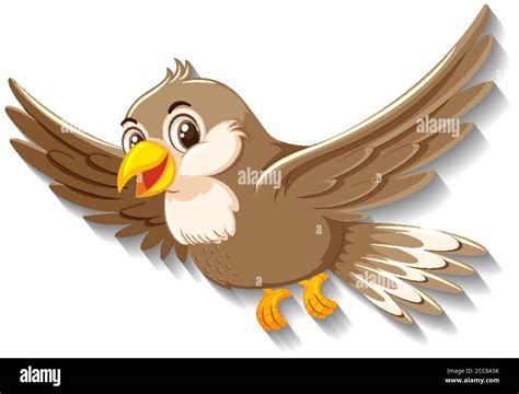 Cute sparrow bird cartoon character illustration Stock Vector Image & Art - Alamy