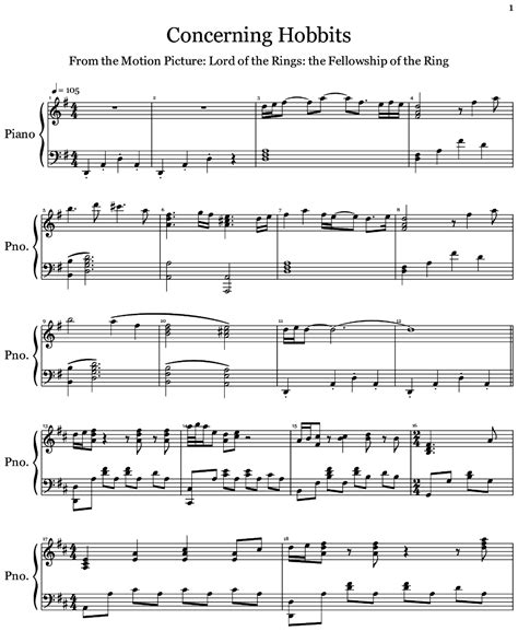 Concerning Hobbits - Flat | Concerning hobbits, Sheet music, Piano ...