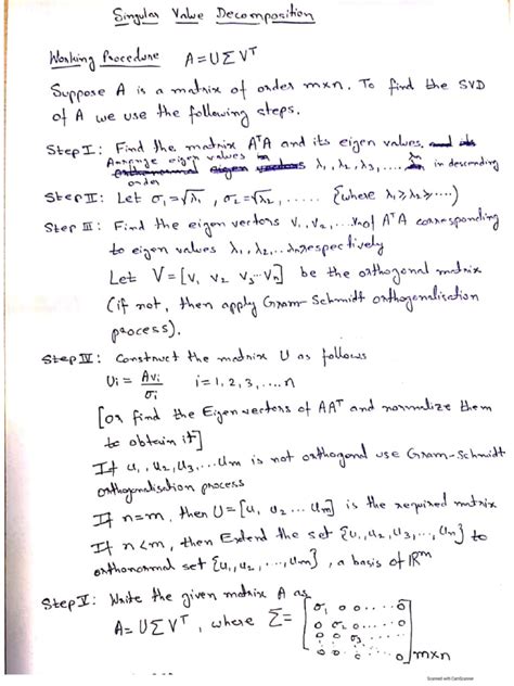 Singular Value Decomposition Notes | PDF