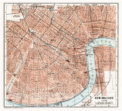 Old map of New Orleans in 1909. Buy vintage map replica poster print or ...